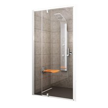 Душевая дверь Ravak Pivot PDOP2-120, профиль белый, ручки и петли хром, витраж транспарент, 03GG0100Z1