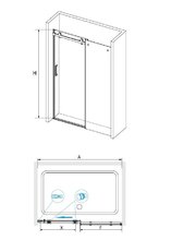 Душевая дверь RGW TO-14, 02071416-11, 160 х 195 см раздвижная, стекло прозрачное, хром