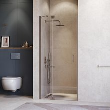 Душевая дверь в нишу RGW Hotel HO-014Gr 350601411-110, 110 см, стекло прозрачное, профиль серый