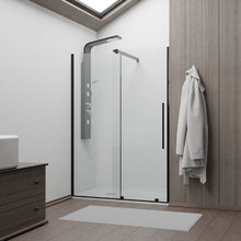 Душевая дверь в нишу RGW Tornado TO-18B 41071814-14, 140 см, стекло прозрачное, профиль черный