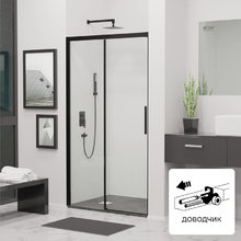 Душевая дверь в нишу RGW Leipzig LE-12B 34121210-14, 100 см, стекло прозрачное, профиль черный