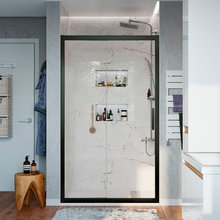 Душевая дверь Stworki Стокгольм DE019D290200 90 см, профиль черный матовый, стекло прозрачное, 3GW207TTKK000