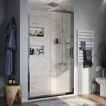 Душевая дверь Stworki Стокгольм DE019D2110200CH 110 см, профиль хром глянцевый, стекло прозрачное, 3GW036TTKK000