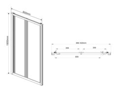 Душевая дверь Vincea Garda VDB-1G900CH, 90 см, складная, стекло шиншилла, хром