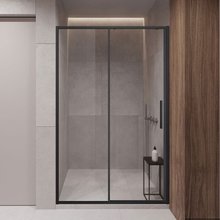 Душевая дверь Vincea Slim-U, 120 см, раздвижная, стекло прозрачное, профиль черный, VDS-2SU120CLB