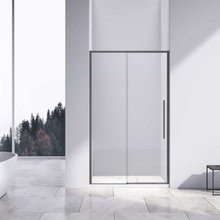 Душевая дверь Vincea Slim-N, 140 x 195 см, раздвижная, стекло прозрачное, профиль воронёная сталь, gunmetal, VDS-4SN140CLGM