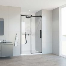 Душевая дверь Vincea Сomo Soft 120 см, стекло прозрачное, профиль черный, VDS-1CS120CLB