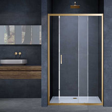 Душевая дверь Vincea Alpha VDS-3AL110CLG, 110 см, стекло прозрачное, профиль брашированное золото