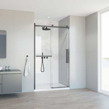 Душевая дверь Vincea Сomo Soft VDS-1CS120CLGM, 120 см, стекло прозрачное, профиль вороненая сталь