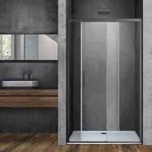 Душевая дверь Vincea Soft, 120 см, стекло прозрачное, профиль воронёная сталь, gunmetal, VDS-3SO120CLGM