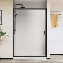 Душевая дверь Vincea City 120 см, раздвижная, стекло прозрачное, черный, VDS-5CT120CLB