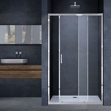 Душевая дверь Vincea Alpha, 140 см, стекло прозрачное, профиль хром, VDS-3AL140CL