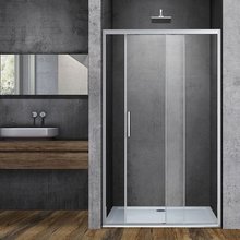 Душевая дверь Vincea Soft, 160 см, стекло прозрачное, профиль черный, VDS-3SO160CL