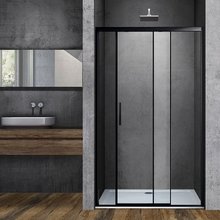 Душевая дверь Vincea Soft, 140 см, стекло прозрачное, профиль черный, VDS-3SO140CLB