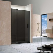 Душевая дверь Vincea Extra VDP-1E 110/120 см распашная, стекло тонированное, профиль черный, VDP-1E1112CGB