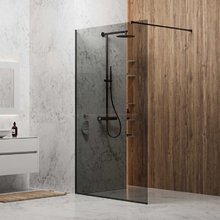 Душевая стенка Berges Sky Black, 064013, 90 см, со свободным входом, стекло тонированное, профиль черный матовый