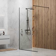 Душевая стенка Berges Sky Black, 064016, 140 см, со свободным входом, стекло прозрачное, профиль черный матовый