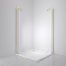 Душевая стенка BelBagno Luce LUCE-20-FIX-C-ORO, со свободным входом, 20 см, стекло прозрачное, профиль золото