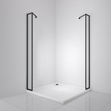Душевая стенка BelBagno Luce LUCE-20-FIX-C-NERO, со свободным входом, 20 см, стекло прозрачное, профиль черный матовый