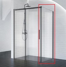 Душевая стенка BelBagno Acqua, 90 см, стекло прозрачное, профиль черный, ACQUA-90-FIX-C-NERO