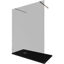 Душевая стенка Allen Brau Infinity 2, Walk In, 3.21060.60.T, 160 см, стекло тонированное, профиль медь браш