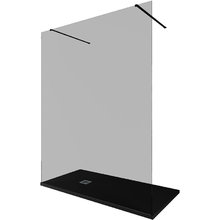 Душевая стенка Allen Brau Infinity 2, Walk In, 3.21058.BBA.T, 160 см, стекло тонированное, профиль черный браш