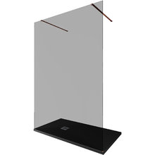 Душевая стенка Allen Brau Infinity 2, Walk In, 3.21054.60.T, 140 см, стекло тонированное, профиль медь браш