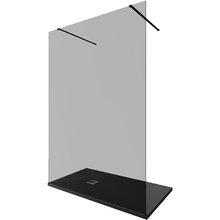 Душевая стенка Allen Brau Infinity 2, Walk In, 3.21052.BBA.T, 140 см, стекло тонированное, профиль черный браш