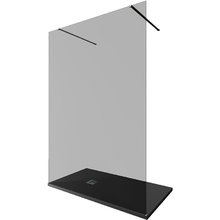 Душевая стенка Allen Brau Infinity 2, Walk In, 3.21050.BA.T, 140 см, стекло тонированное, профиль серебро браш