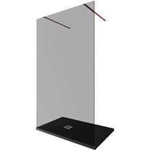 Душевая стенка Allen Brau Infinity 2, Walk In, 3.21048.60.T, 120 см, стекло тонированное, профиль медь браш