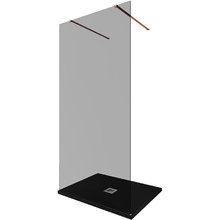 Душевая стенка Allen Brau Infinity 2, Walk In, 3.21042.60.T, 100 см, стекло тонированное, профиль медь браш