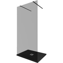 Душевая стенка Allen Brau Infinity 2, Walk In, 3.21040.BBA.T, 100 см, стекло тонированное, профиль черный браш