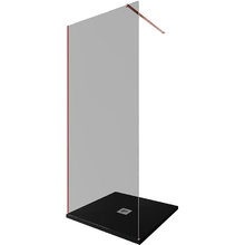 Душевая стенка Allen Brau Infinity 1, Walk In, 3.21012.60.T, 90 см, стекло тонированное, профиль медь браш