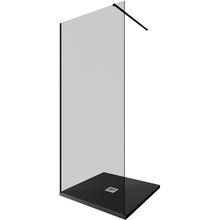 Душевая стенка Allen Brau Infinity 1, Walk In, 3.21010.BBA.T, 90 см, стекло тонированное, профиль черный браш