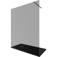 Душевая стенка Allen Brau Infinity1, Walk In, 3.21036.60.T, 160 см, стекло тонированное, профиль медь браш