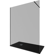 Душевая стенка Allen Brau Infinity 1, Walk In, 3.21034.BBA.T, 160 см, стекло тонированное, профиль черный браш