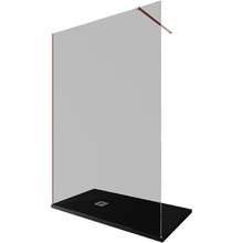 Душевая стенка Allen Brau Infinity 1, Walk In, 3.21030.60.T, 140 см, стекло тонированное, профиль медь браш