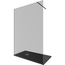 Душевая стенка Allen Brau Infinity 1, Walk In, 3.21026.BA.T, 140 см, стекло тонированное, профиль серебро браш