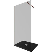 Душевая стенка Allen Brau Infinity 1, Walk In, 3.21018.60.T, 100 см, стекло тонированное, профиль медь браш