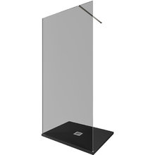 Душевая стенка Allen Brau Infinity 1, Walk In, 3.21014.BA.T, 100 см, стекло тонированное, профиль серебро браш