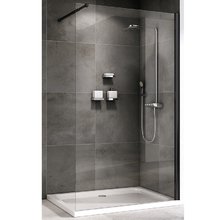 Душевая стенка Abber Immer Offen, 100 см, со свободным входом, стекло прозрачное, профиль черный, AG61100B