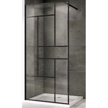 Душевая стенка Abber Immer Offen со свободным входом, 120 см, стекло прозрачное, профиль черный, AG63120B8