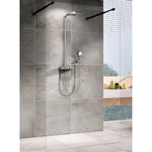 Душевая стенка Abber Immer Offen со свободным входом, 120 см, стекло прозрачное, профиль черный, AG68120B8