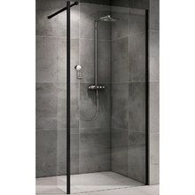 Душевая стенка Abber Immer Offen со свободным входом, 100 см, стекло прозрачное, профиль черный, AG66100B