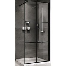 Душевая стенка Abber Immer Offen со свободным входом, 100 см, стекло прозрачное, профиль черный, AG62100B8