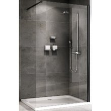 Душевая стенка Abber Immer Offen со свободным входом, 120 см, стекло прозрачное, профиль черный, AG61120B8