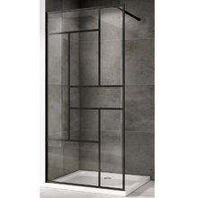 Душевая стенка Abber Immer Offen, 100 см, со свободным входом, стекло прозрачное, профиль черный, AG63100B