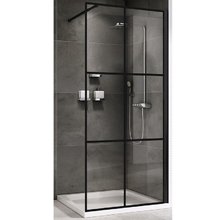 Душевая стенка Abber Immer Offen, 120 см, со свободным входом, стекло прозрачное, профиль черный, AG62120B