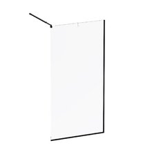 Душевая стенка Am.Pm Func W84WI-100-F1-BTE, 100 см, со свободным входом, стекло прозрачное, профиль черный