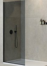 Душевая стенка со свободным входом Cezares Liberta-L-1-TB-110-GR-NERO, 110 см, стекло графит, профиль черный матовый